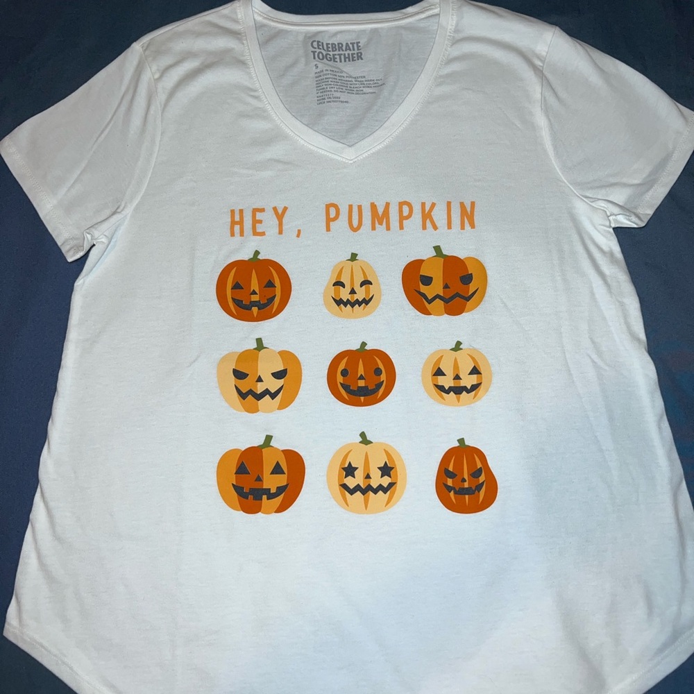 Women Pumpkin Tee Short Sleeve